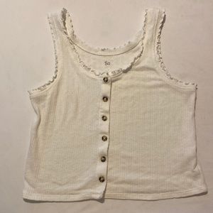Junior’s button front tank top